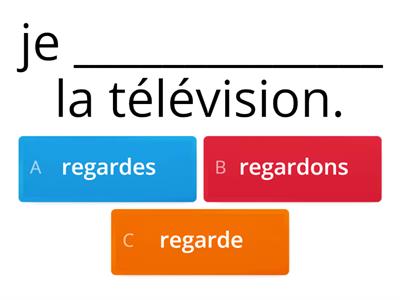 Regular verbs -ER, -IR, - RE (present tense)