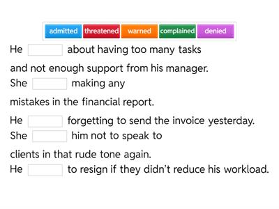 REPORTING VERBS - PATTERNS