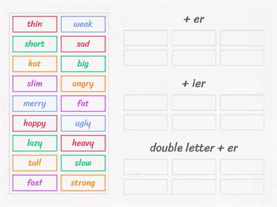 AS3 Unit 6 Comparative adj, spelling.