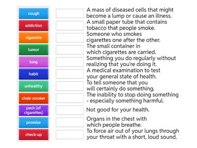 Match the word to the definition