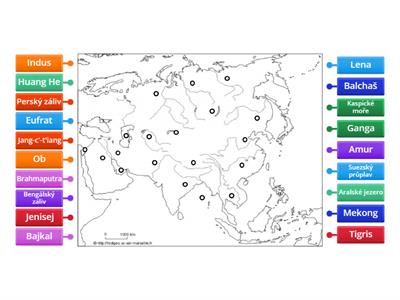 ASIE - řeky, jezera 