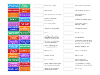 Driving test - useful phrases