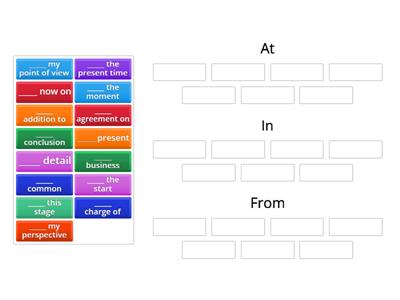 Collocations With Prepositions: At, In or From?