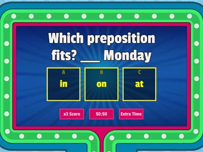 Prepositions of Time Quiz