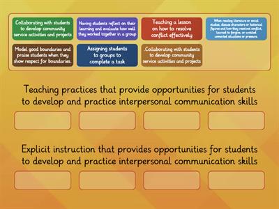 Drag and Drop based on Teaching Practices or Explicit Instruciton