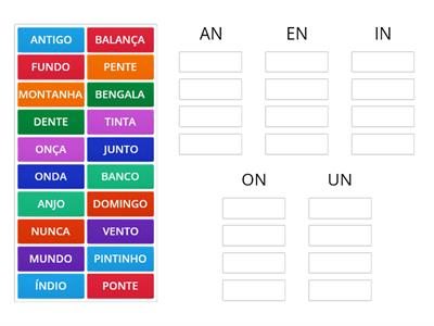 PALAVRAS COM AN EN IN ON UN - Sala de recursos