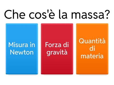 Quiz sulla Massa e il Peso