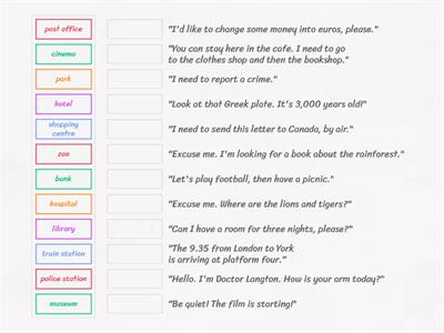 Solutions Elem 5A Where can you hear these phrases?