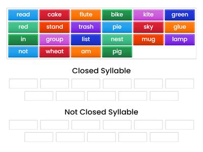 1-2 OG SDS - Closed Syllable Identification Sort