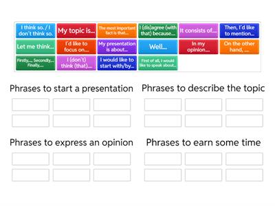 Useful phrases for an exam