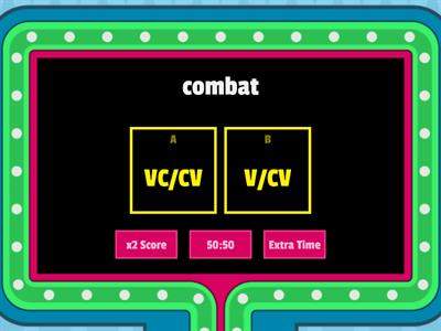 VC/CV or V/CV Quiz Game