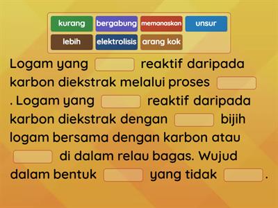 Pengekstrakan Logam daripada Bijihnya
