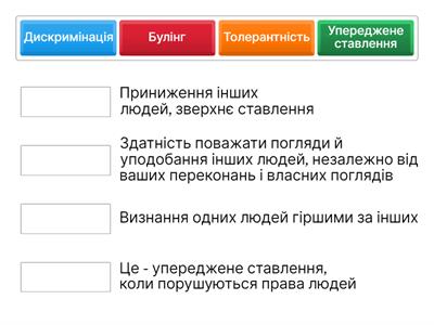 Повага-толерантність-дискримінація. 5 клас. ЗБД.