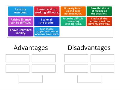 Sole traders - advantages and disadvantages