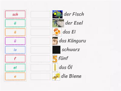 Deutsch: ei, ie, sch, ä, ö, e, f