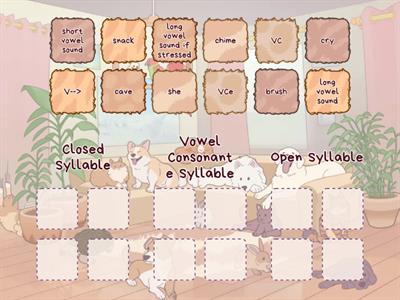 Syllable Type VC VCe V-->