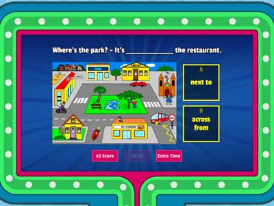 Next to / Across from 