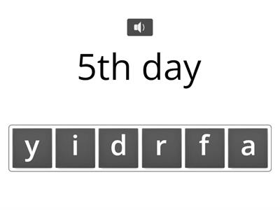 days of the week & months of the year 