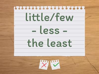 степени сравнения прилагательных (исключения)