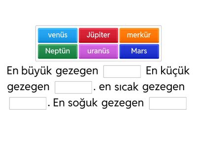 6. sınıf fen gezgenler boşluk doldurma