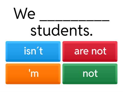 Verb to be affirmative and negative