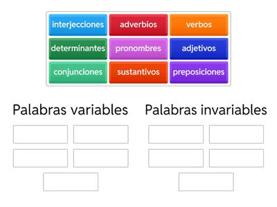  Palabras variables e invariables