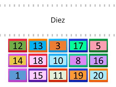 Lectura de números del 1 al 19