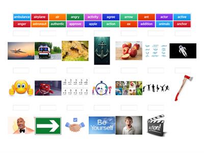 Letter Aa vocabulary