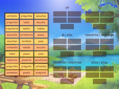 1. PRESENTE INDICATIVO VERBOS REGULARES -AR - Regular -AR verbs - Reguläre Verben auf -AR