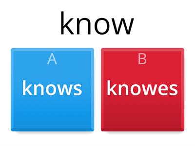 Present simple verbs - third person singular forms