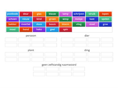 Zelfstandig naamwoord  - persoon dier plant ding