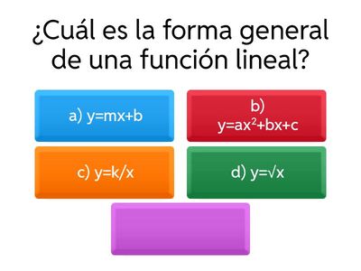 Cuestionario de Función Lineal