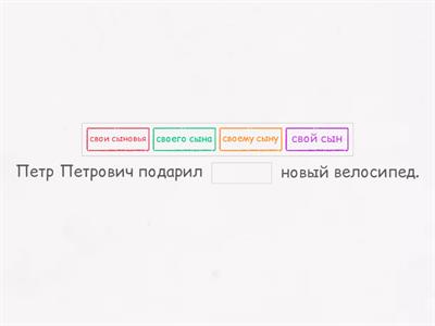 Reflexivpronomen СВОЙ Яник