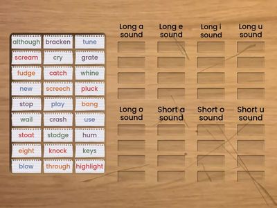 Long or short vowel sounds - sort the sounds