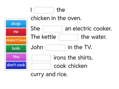 Appliances -Present Simple feb25