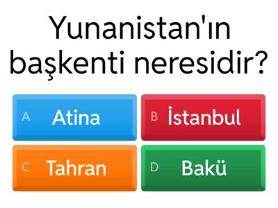 komşu ülkelerin başkentleri nelerdir testi.