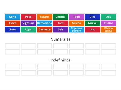 Numerales e indefinidos