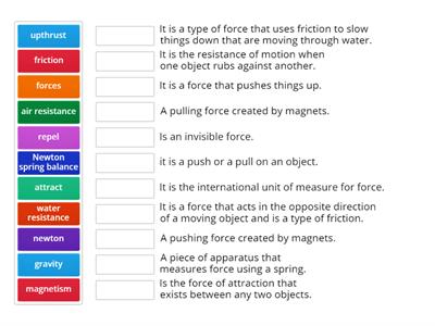 l.c Forces vocabulary