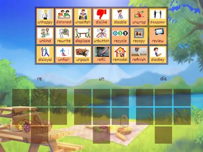 Prefix Sort un-, dis-, re-