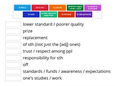 EAP Gold, Unit 8 Listening , Collocations