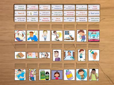 Illnesses and remedies - matching (with audio)