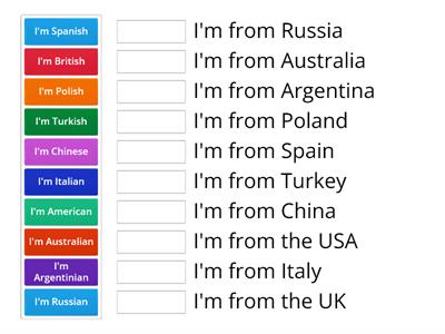 Countries and nationalities