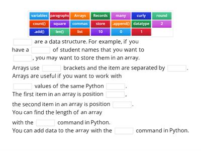 About arrays