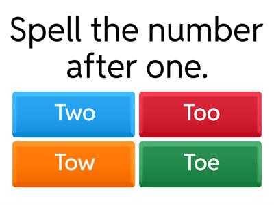 UK English Entry Level 1 Spellings