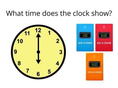 Telling time to the hour Quiz