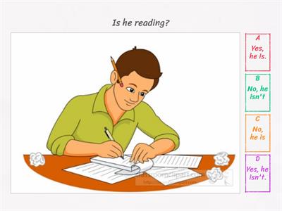 Present Continuous (short answers)