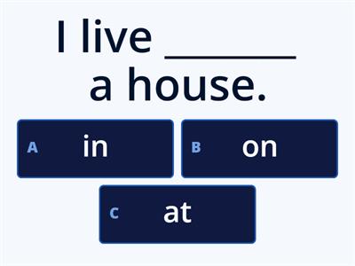 Prepositions 'In, On & At'