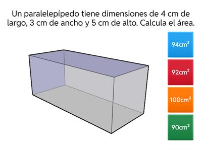 Área de paralelepipedos y cubos
