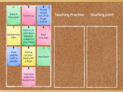Teaching Point or Teaching Practice Back crawl