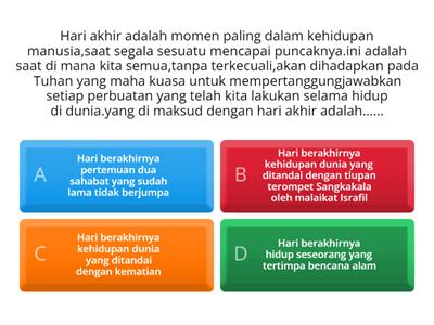  kelas 5 tentang Ketika kehidupan telah berhenti (hari akhir/kiamat)